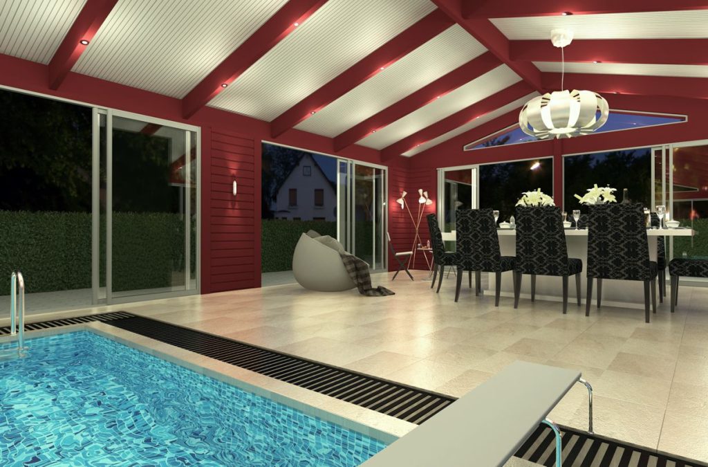 uterum överbyggnad poolhus glaspartier