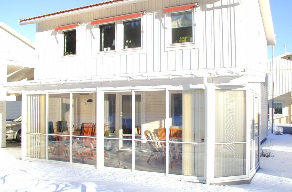 vinterträdgård inglasning pulpettak vinter